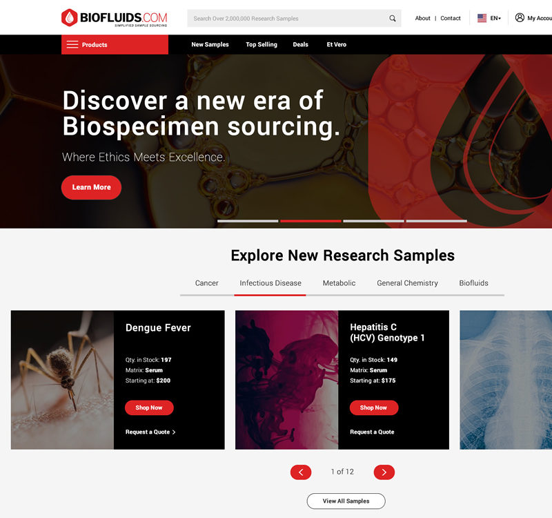 BIOFLUIDS.com was founded by a team of industry pioneers to address R&D’s most critical needs. We’re passionate about bringing Simplified Sample Sourcing™ back to the industry. We pride ourselves on a customer-first approach. With decades of industry expertise, our track record is proven by ongoing, strong relationships with each of our clients. 